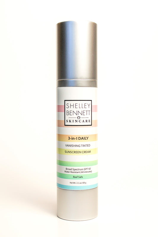 Shelley Bennett Skincare 3-in-1 Daily Vanishing Tinted Sunscreen Cream SPF 40 2.1 oz